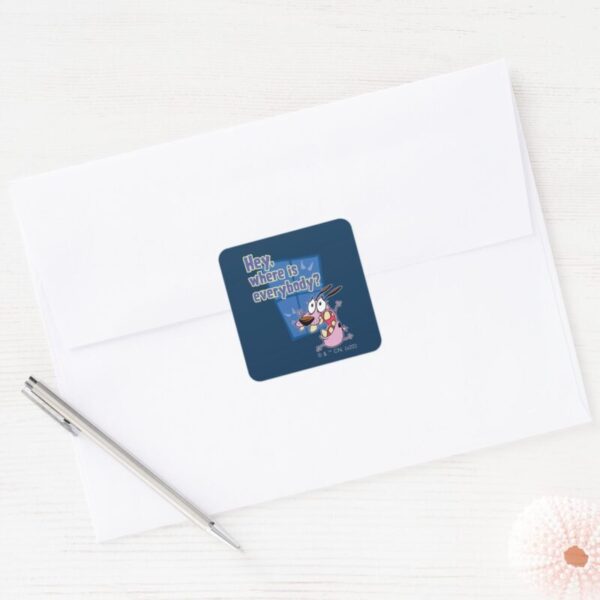 Courage The Cowardly Dog Where Is Everybody Square Sticker