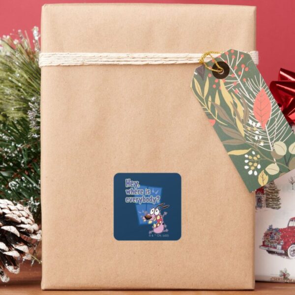 Courage The Cowardly Dog Where Is Everybody Square Sticker