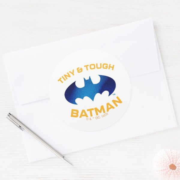 Cuter_Than_Cute_Tiny_&_Tough_Batman_Classic_Round_Sticker_3 Cuter Than Cute Tiny Tough Batman Classic Round Sticker
