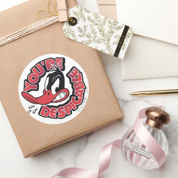 DAFFY_DUCK™_-_You're_Despicable_Classic_Round_Sticker_5 DAFFY DUCK™ Youre Despicable Classic Round Sticker