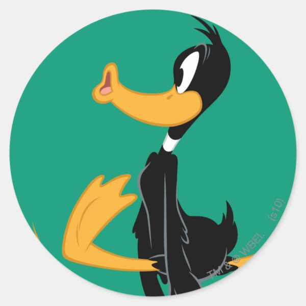 DAFFY_DUCK™_Being_Crazy_Classic_Round_Sticker_1 DAFFY DUCK™ Being Crazy Classic Round Sticker