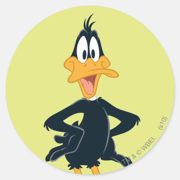 DAFFY_DUCK™_CLASSIC_ROUND_STICKER_1 DAFFY DUCK™ CLASSIC ROUND STICKER