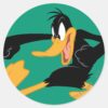 DAFFY_DUCK™_Swinging_a_Punch_Classic_Round_Sticker_1 DAFFY DUCK™ Swinging A Punch Classic Round Sticker