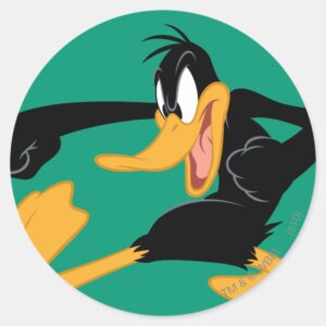 DAFFY DUCK™ Swinging A Punch Classic Round Sticker