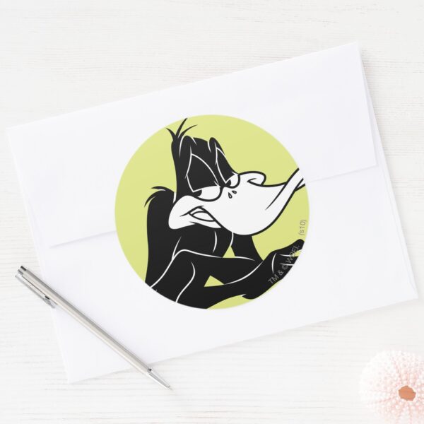 DAFFY_DUCK™_Up_Close_Classic_Round_Sticker_3 DAFFY DUCK™ Up Close Classic Round Sticker