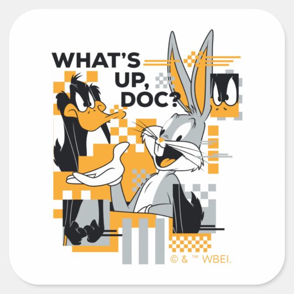 DAFFY DUCK™ BUGS BUNNY™ Glitch Square Sticker