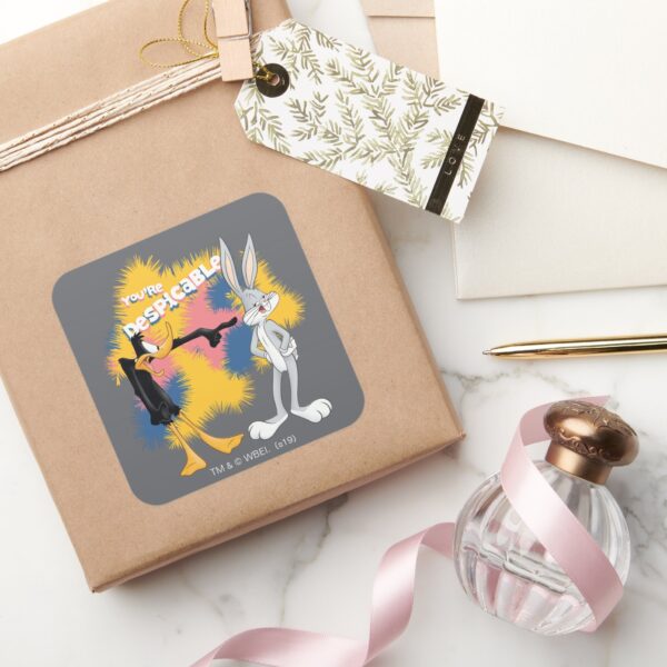 DAFFY_DUCK™_&_BUGS_BUNNY™__You're_Despicable__Square_Sticker_5 DAFFY DUCK™ BUGS BUNNY™ Youre Despicable Square Sticker