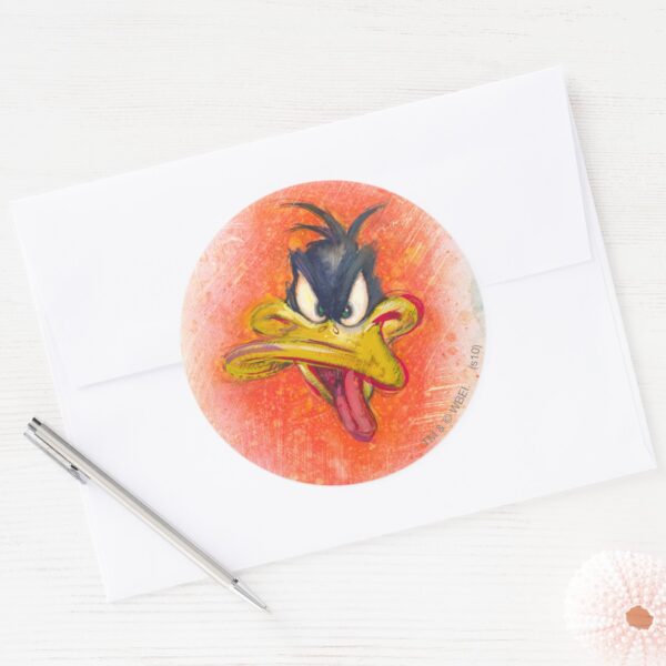 DAFFY_DUCK™_in_Orange_Classic_Round_Sticker_3 DAFFY DUCK™ In Orange Classic Round Sticker