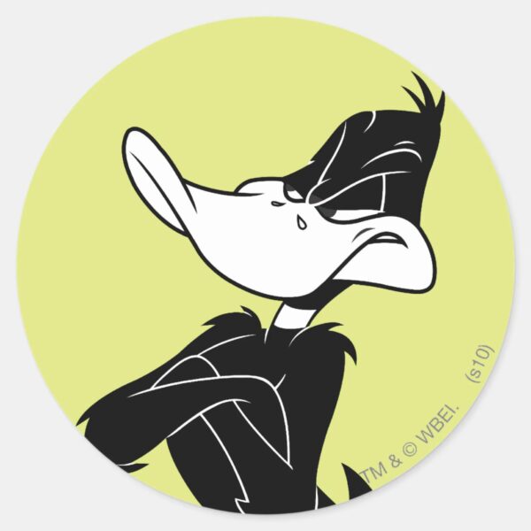 DAFFY_DUCK™_with_Arms_Crossed_Classic_Round_Sticker_1 DAFFY DUCK™ With Arms Crossed Classic Round Sticker