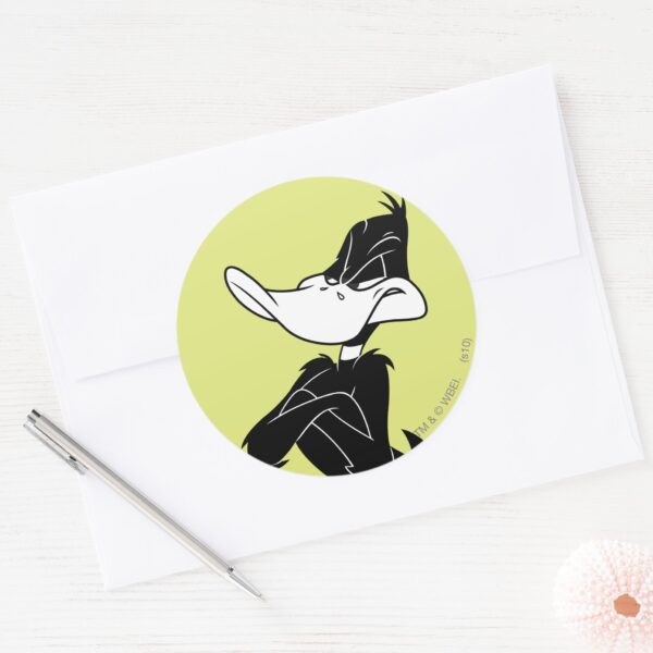 DAFFY_DUCK™_with_Arms_Crossed_Classic_Round_Sticker_3 DAFFY DUCK™ With Arms Crossed Classic Round Sticker