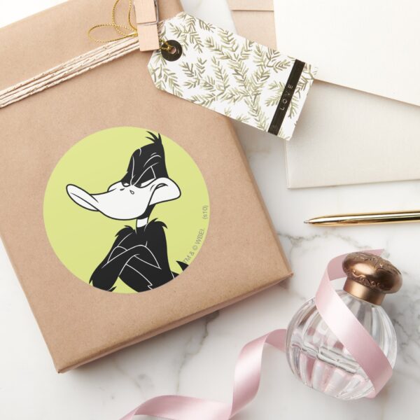 DAFFY_DUCK™_with_Arms_Crossed_Classic_Round_Sticker_5 DAFFY DUCK™ With Arms Crossed Classic Round Sticker