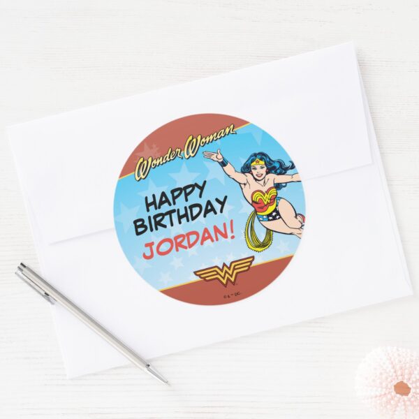 DC_Comics___Wonder_Woman_Birthday_Classic_Round_Sticker_3 DC Comics Wonder Woman Birthday Classic Round Sticker