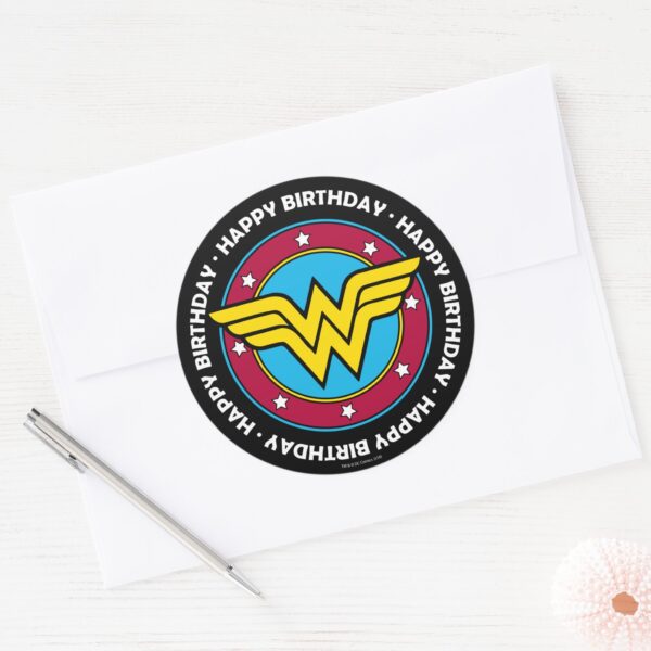 DC_Comics___Wonder_Woman_Circle_&_Stars_Logo_Classic_Round_Sticker_3 DC Comics Wonder Woman Circle Stars Logo Classic Round Sticker