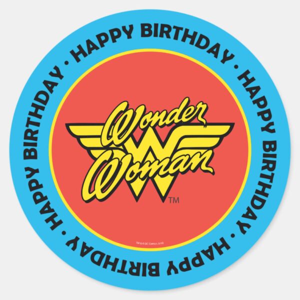 DC_Comics___Wonder_Woman_Logo___Happy_Birthday_Classic_Round_Sticker_1 DC Comics Wonder Woman Logo Happy Birthday Classic Round Sticker