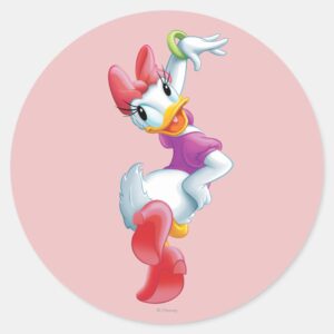 Daisy_Duck___Dancing_Classic_Round_Sticker_1 Daisy Duck Dancing Classic Round Sticker