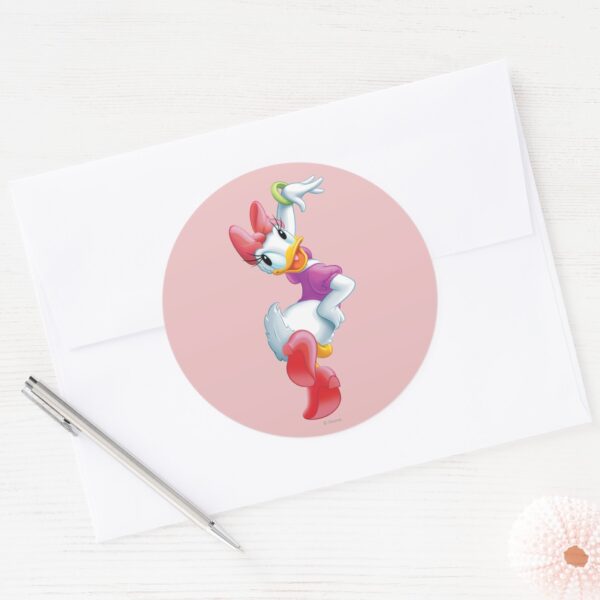 Daisy_Duck___Dancing_Classic_Round_Sticker_3 Daisy Duck Dancing Classic Round Sticker