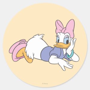 Daisy Duck Laying Down Classic Round Sticker