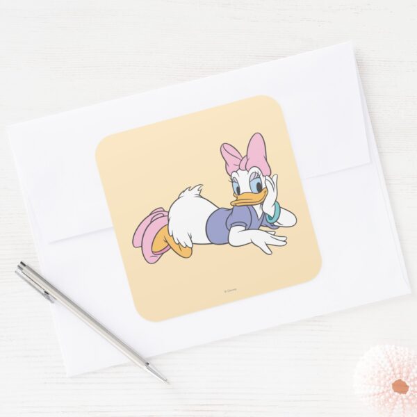 Daisy_Duck___Laying_Down_Square_Sticker_3 Daisy Duck Laying Down Square Sticker