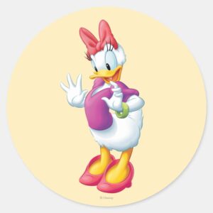 Daisy Duck Surprised Classic Round Sticker