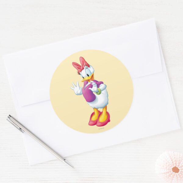 Daisy_Duck___Surprised_Classic_Round_Sticker_3 Daisy Duck Surprised Classic Round Sticker
