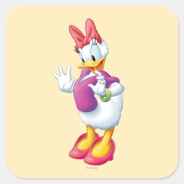 Daisy_Duck___Surprised_Square_Sticker_1 Daisy Duck Surprised Square Sticker