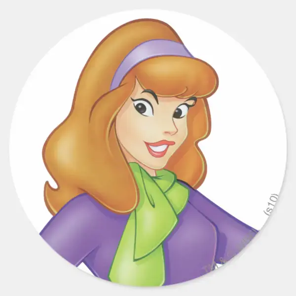 Daphne_Smiling_Classic_Round_Sticker_1 Daphne Smiling Classic Round Sticker