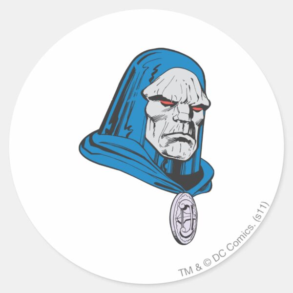 Darkseid_Head_Shot_Classic_Round_Sticker_1 Darkseid Head Shot Classic Round Sticker