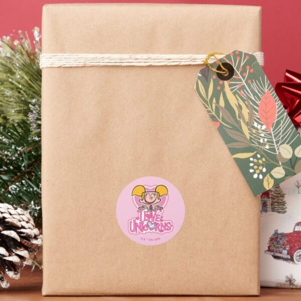 Dee Dee I Love Unicorns Classic Round Sticker