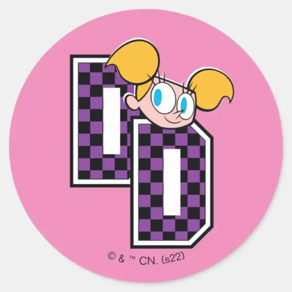 Dee_Dee_Athletic_Letters_Graphic_Classic_Round_Sticker_1 Dee Dee Athletic Letters Graphic Classic Round Sticker