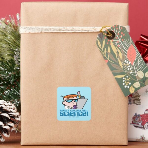 Dexter_-_What_A_Fine_Day_For_Science!_Square_Sticker_6 Dexter What A Fine Day For Science Square Sticker