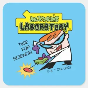 Dexter With Remote Square Sticker