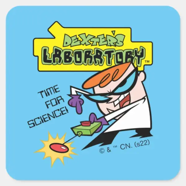 Dexter_With_Remote_Square_Sticker_1 Dexter With Remote Square Sticker