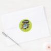 Dexter Eureka Halftone Callout Graphic Classic Round Sticker