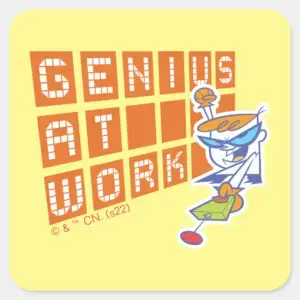 Dexter Genius At Work Square Sticker