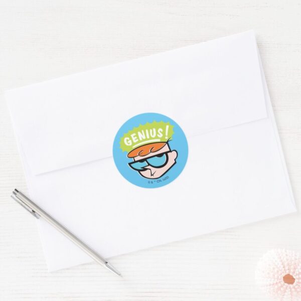 Dexter__Genius__Callout_Graphic_Classic_Round_Sticker_3 Dexter Genius Callout Graphic Classic Round Sticker