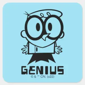 Dexter Genius Outline Graphic Square Sticker