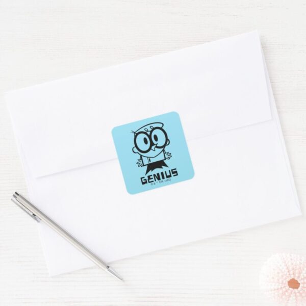 Dexter__Genius__Outline_Graphic_Square_Sticker_3 Dexter Genius Outline Graphic Square Sticker