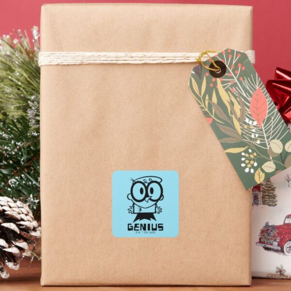 Dexter__Genius__Outline_Graphic_Square_Sticker_6 Dexter Genius Outline Graphic Square Sticker