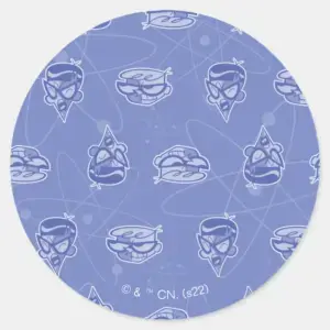Dexter And Mandark Atomic Pattern Classic Round Sticker