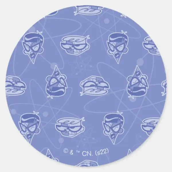 Dexter_and_Mandark_Atomic_Pattern_Classic_Round_Sticker_1 Dexter And Mandark Atomic Pattern Classic Round Sticker