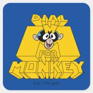 Dexter's_Laboratory_-_Dial_M_For_Monkey_Square_Sticker_1 Dexters Laboratory Dial M For Monkey Square Sticker