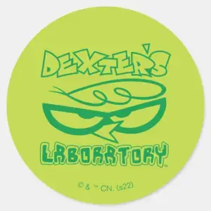 Dexter's_Laboratory_Face_Logo_Classic_Round_Sticker_1 Dexters Laboratory Face Logo Classic Round Sticker