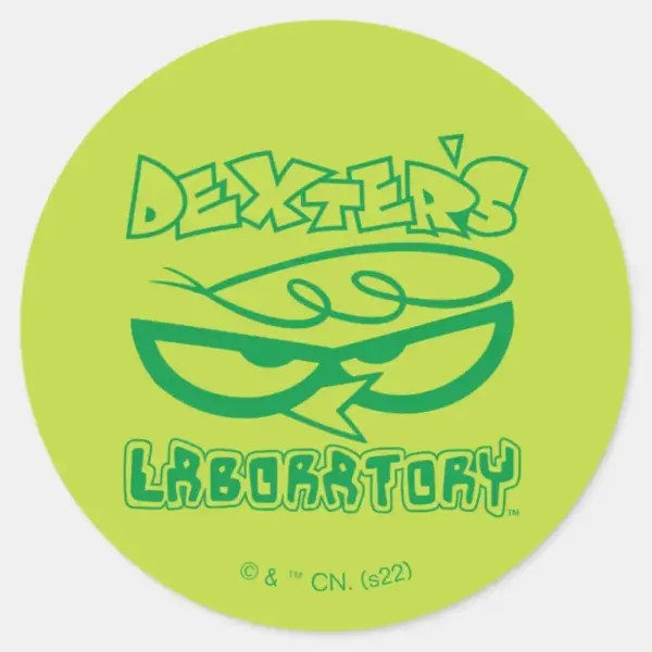 Dexter's_Laboratory_Face_Logo_Classic_Round_Sticker_1 Dexters Laboratory Face Logo Classic Round Sticker