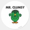 Disheveled_Mr._Clumsy_Classic_Round_Sticker_1 Disheveled Mr. Clumsy Classic Round Sticker