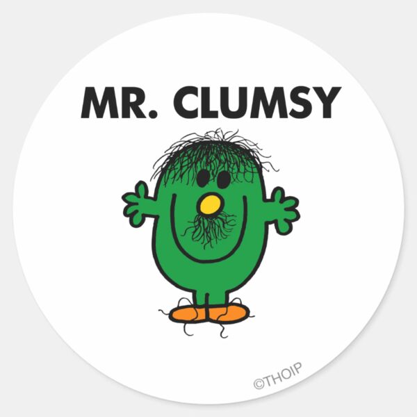 Disheveled_Mr._Clumsy_Classic_Round_Sticker_1 Disheveled Mr. Clumsy Classic Round Sticker