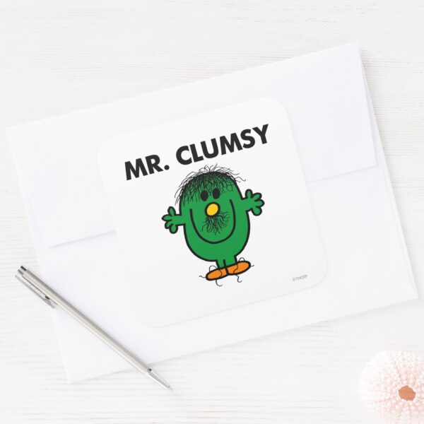 Disheveled_Mr._Clumsy_Square_Sticker_3 Disheveled Mr. Clumsy Square Sticker