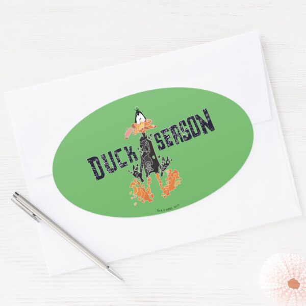 Disintegrated_DAFFY_DUCK™__Duck_Season__Oval_Sticker_3 Disintegrated DAFFY DUCK™ Duck Season Oval Sticker