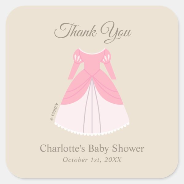 Disney_Aurora_Dress___Girl_Baby_Show_Thank_You_Square_Sticker_2 Disney Aurora Dress Girl Baby Show Thank You Square Sticker