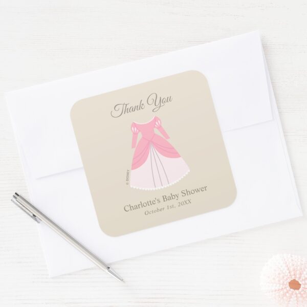 Disney_Aurora_Dress___Girl_Baby_Show_Thank_You_Square_Sticker_4 Disney Aurora Dress Girl Baby Show Thank You Square Sticker
