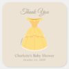 Disney_Belle_Dress___Girl_Baby_Shower_Thank_You_Square_Sticker_2 Disney Belle Dress Girl Baby Shower Thank You Square Sticker